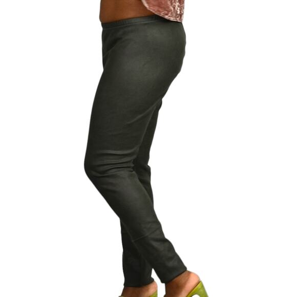 Pete Greta Myra Leggings Green Faux Suede Stretch Slouchy Johnny Was Size Small - Picture 13 of 15